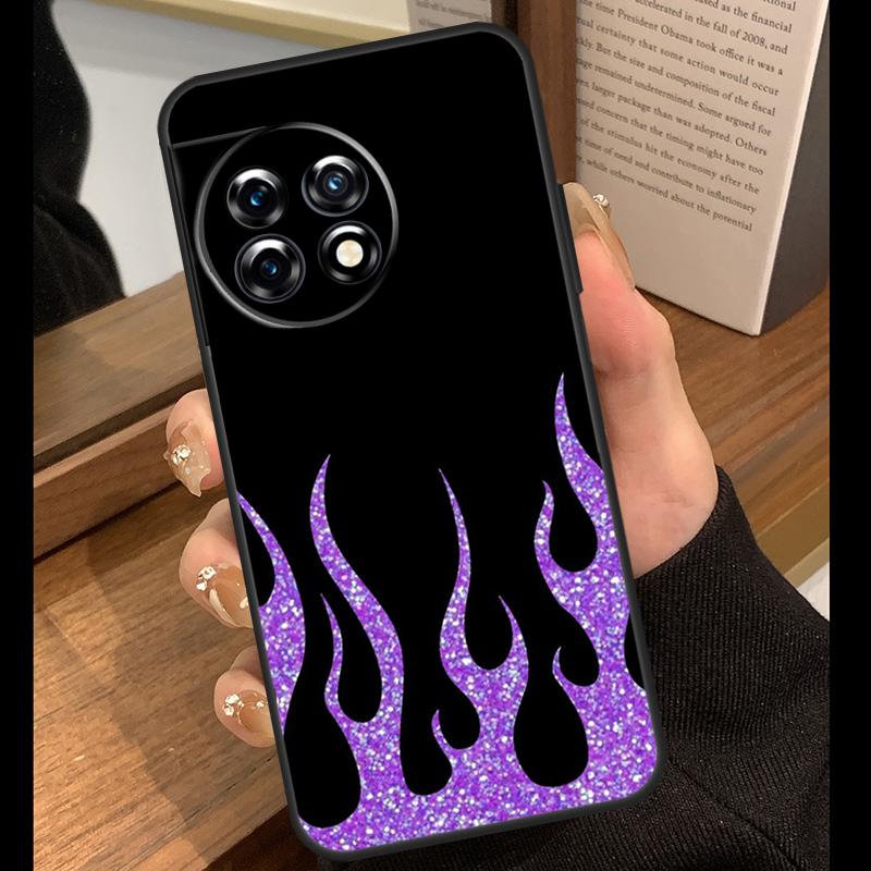 Purple Flames Fire Print Case For OnePlus 13T 10T 15R 10R 12R 13R 13 12 11 9 10 Pro Nord CE 5 2 3 4 Lite N20 N30 Cover