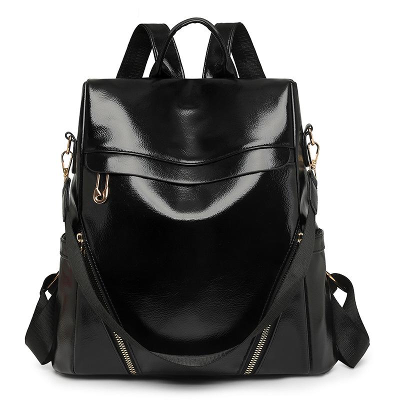 

Модный женский рюкзак из искусственной кожи контрастных цветов, повседневный, большой вместимости, одноплечевой, двойного назначения, модный рюкзак для прогулок