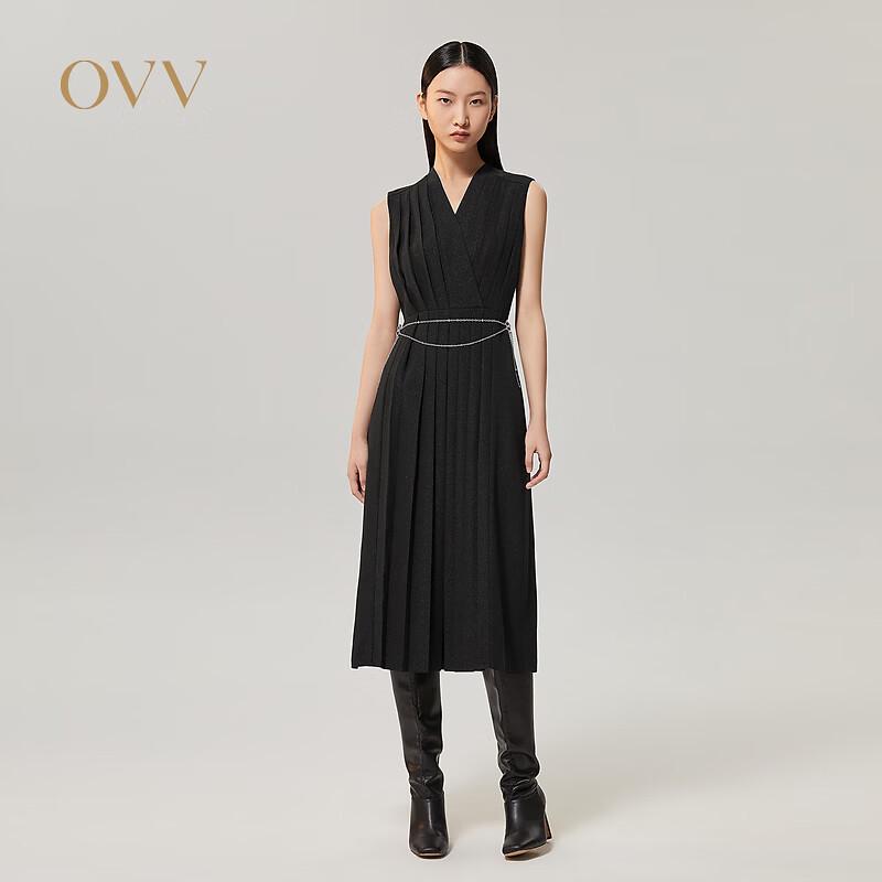 OVV Japanese Triacetate Pleated Sleeveless Dress S