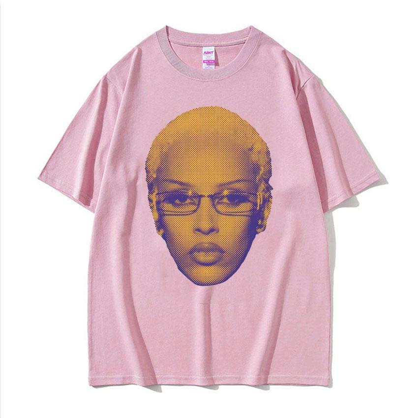 Retro Rapper Doja Cat Face Graphic Tee Shirt Men Women 90s Fashion Classic T Shirts Male Casual High Quality Cotton T-shirt Tops