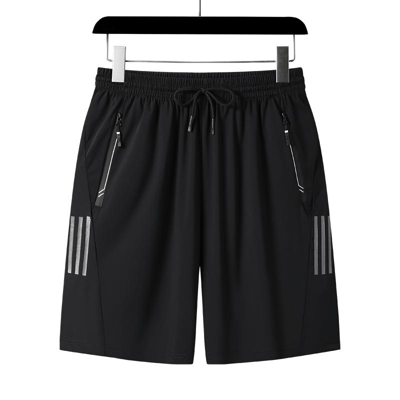 Ice Silk Quick-drying Double-warp Flat Casual Sports Shorts For Men 2XL чёрный