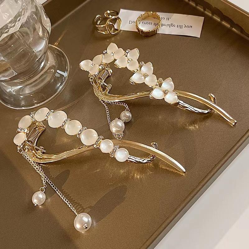 11cm Trendy Tassel Metal Hair Claw Clip - Women's Elegant Updo Hair Accessory