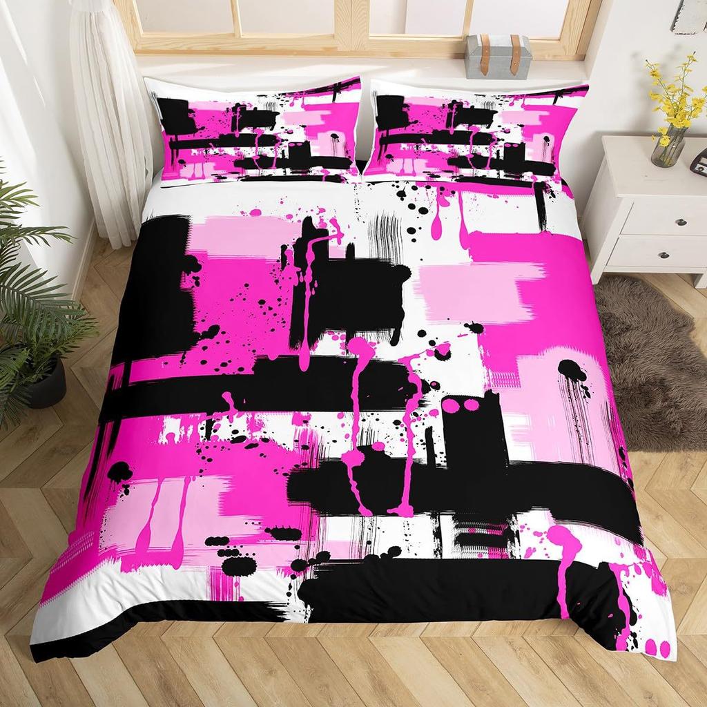 Abstract Line Art Duvet Set Bedding Set Soft Geometric Quilt Set Modern Room Decoration Kit
