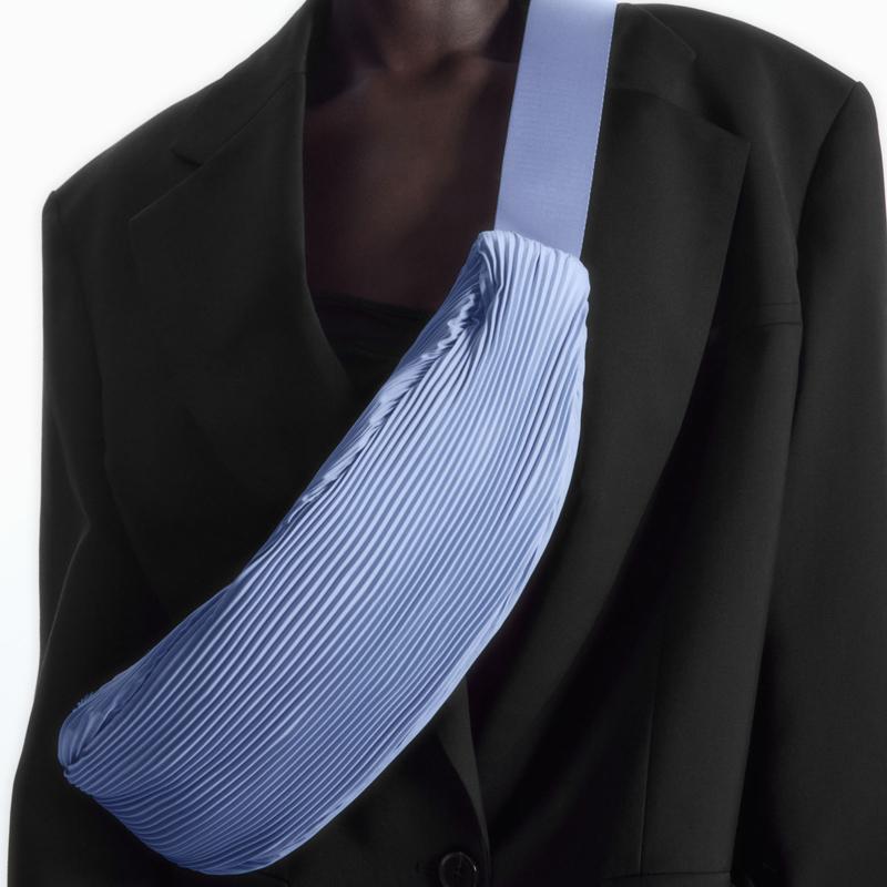 New COS Polyester Crescent Bag, Sling Bag, Shoulder Bag, Crossbody Bag Women's Light Blue 1204208003