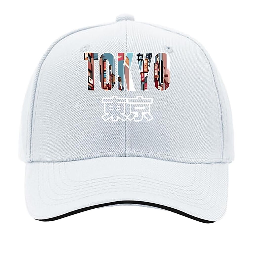 Unisex Tokyo Lettering Print Baseball Cap Text MachineWashable Outdoor Hat Suitable for Travel Sandwich Baseball Cap