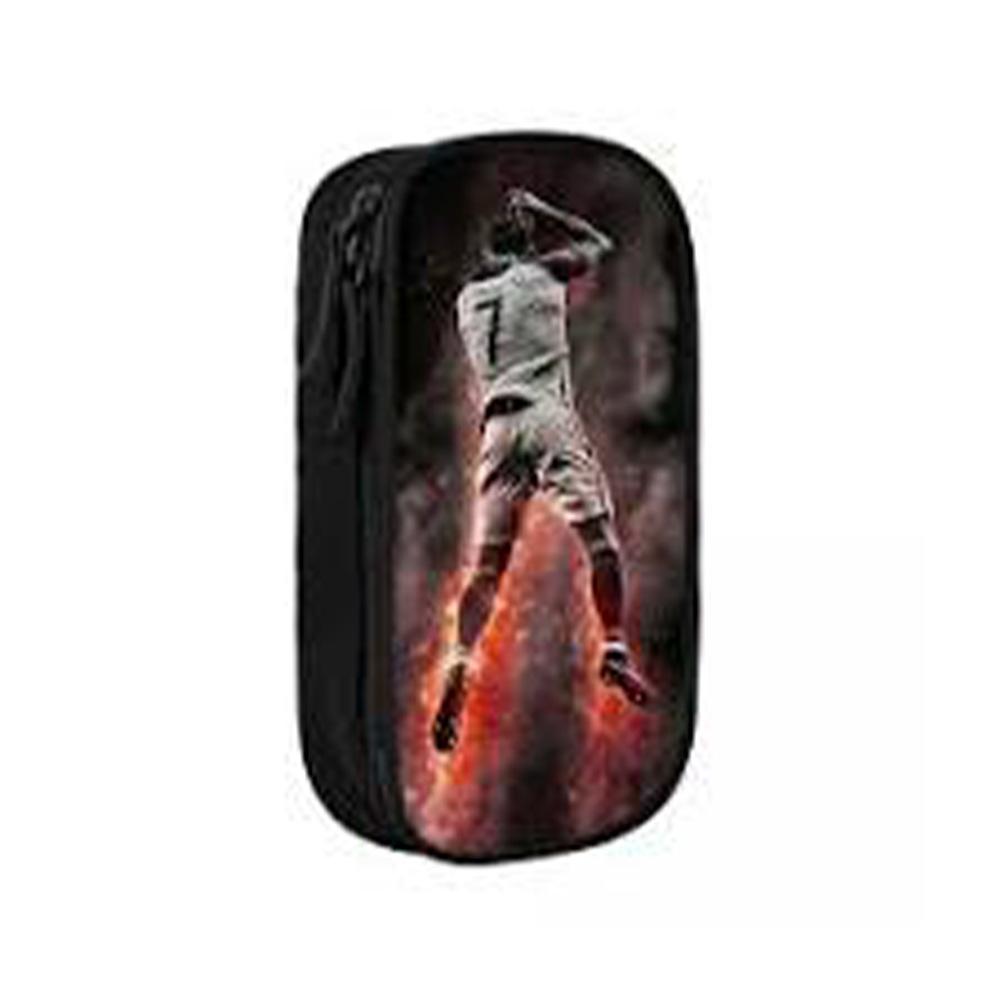 CR7 Black Double-Layer Student Pencil Case
