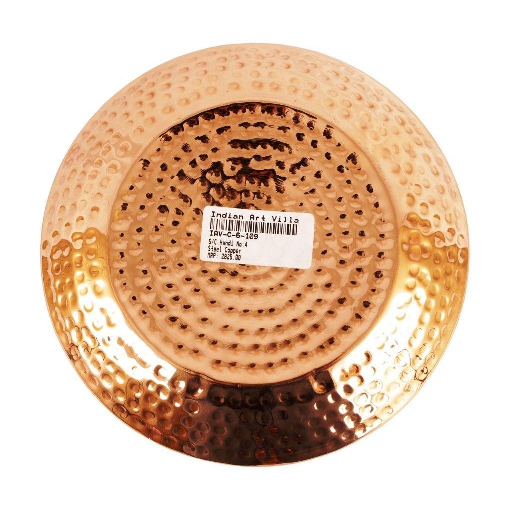 Hammered Steel Copper Handi Bowl, for Serving Dishes, Tableware, 1350 ML, Pack of 1