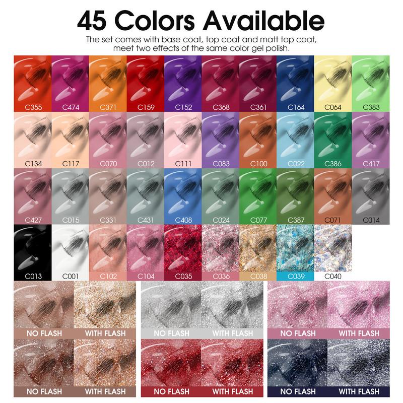 ROSALIND 48pcs Nail Gel Nail Polish Soak Off Hybrid UV/Led Lamp Glossy Multicolor Gel Semi Permanent Nail Art Design