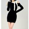 French Black Off-Shoulder Bow Knit Dress – Women's Slimming Hip-Hugging Short Skirt for Spring & Autumn