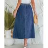 2026 Spring Y2K Drawstring Washed Denim Half Skirt - Casual & Elegant