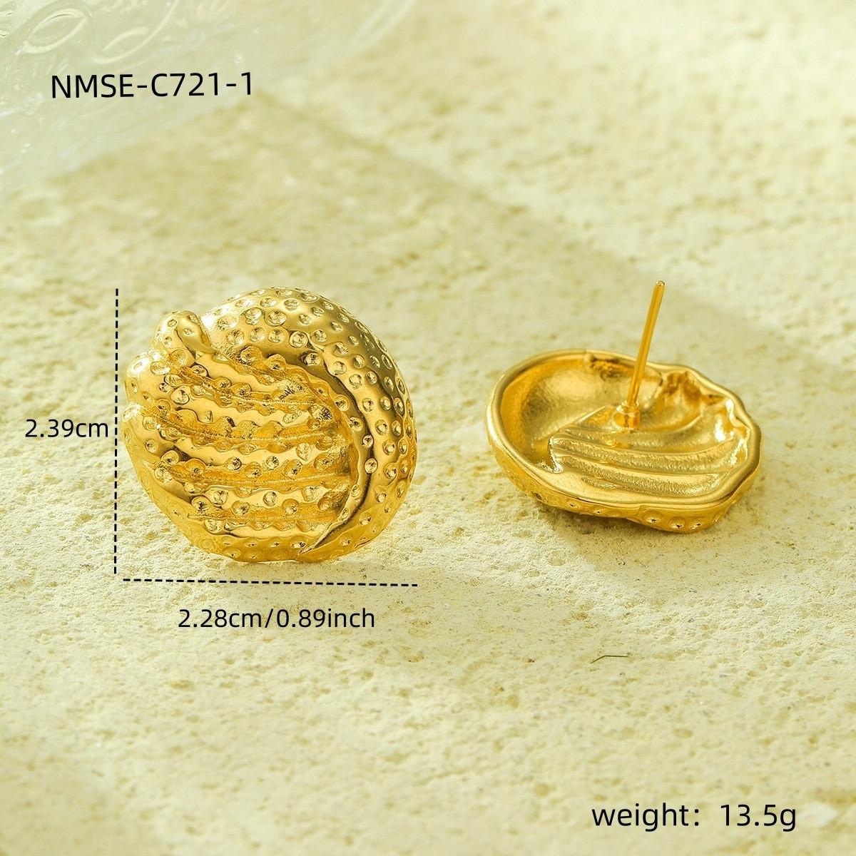 GEMCHIC Women s 18K Gold Stainless Steel Round Hammered Hollow Fashion Vintage Hoop Earrings