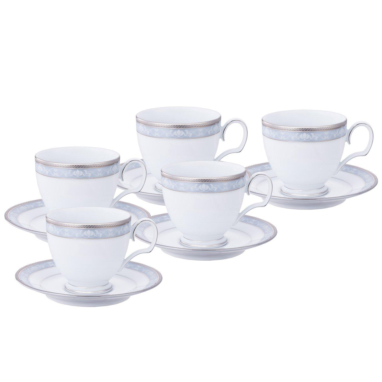 

Набор чашка и блюдце Noritake (для кофе и чая), 250 мл, Платина Хэмпшир, Тонкий фарфор, Набор из 5 предметов, F91988/4336