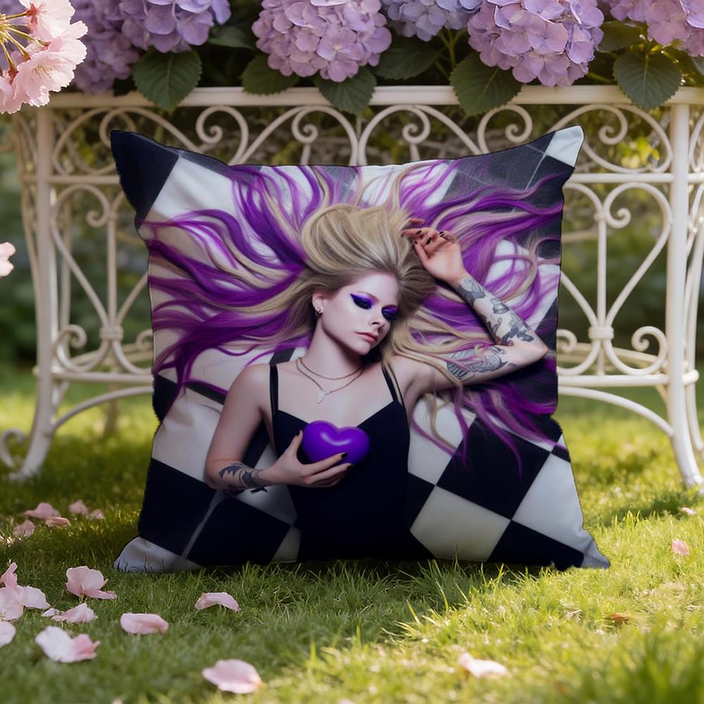 A-Avril R-Ramona Lavigne Cushion Cover Home & Car Dual-Scene Pillow Cover: Reversible for Premium Comfort