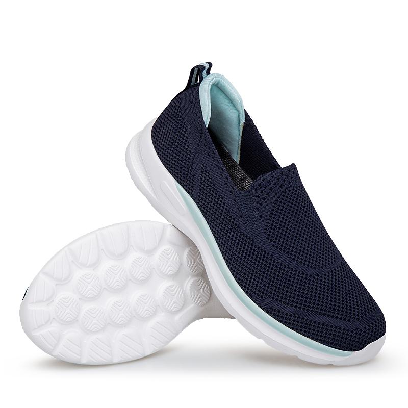 Couples Slip-on Casual Shoes Lightweight Flats Breathable Knitted Loafers Women Men Comfortable Daily Walking Shoes