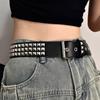 Waist Belt Rock and Roll Buckle for Cowboy Cowgirl Studded Belt, Y2K Belt Gothic Belts Punk Rock with Rivet Belts Women Men