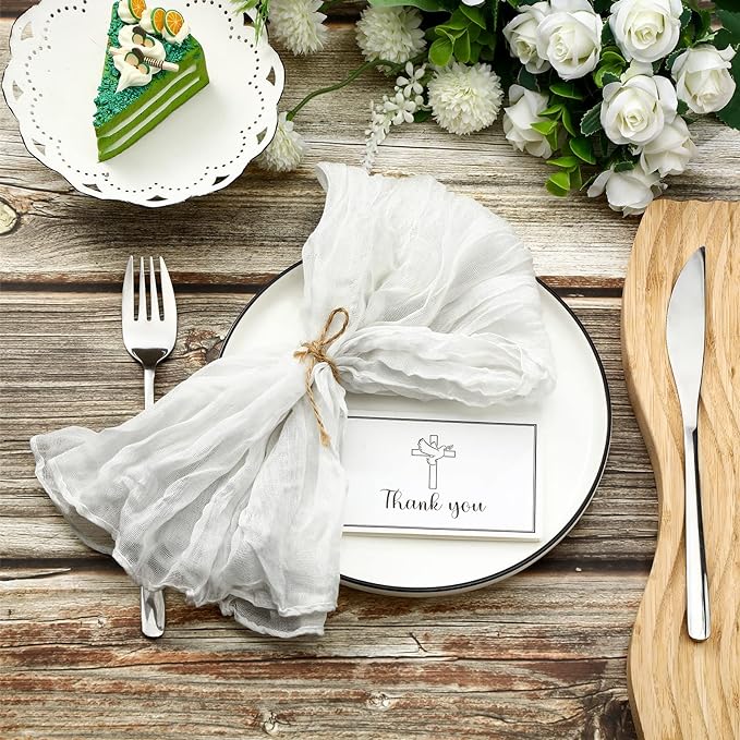 6PC Sage Green Gauze Cheesecloth Napkin Table placemat Setting Dining Wedding Party Banquet Christmas Banquets Arches Cake Decor
