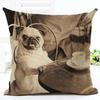 Cute Dog Printing Cushion Cover Cotton Linen Dog Throw Pillow Case For Sofa Decorative Pillowcase Cover Almohada Zt86