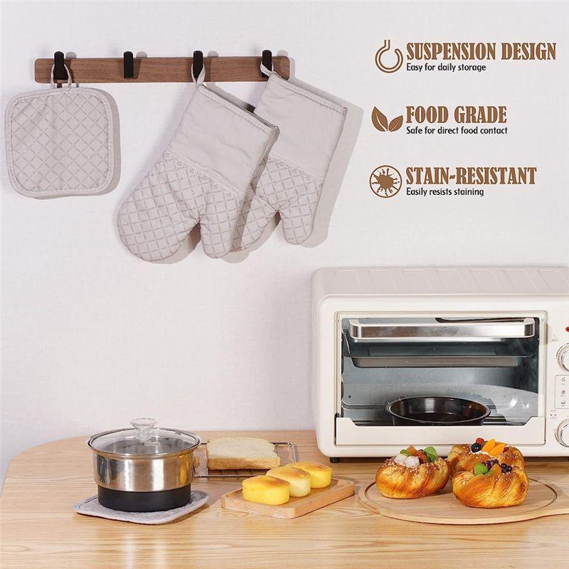 Gute Topflappen und Ofenhandschuhe Hitzebeständig 4 Stück Dicke Baumwolle Rutschfeste Ofenhandschuhe Küchenuntersetzer für den Ofen