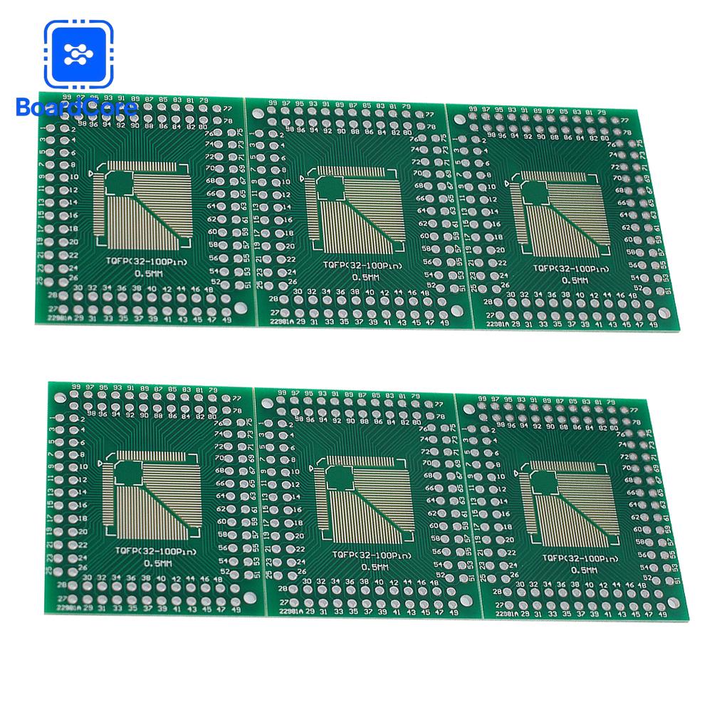 10/20pcs Adapter PCB Board SMD FQFP TQFP 32 44 64 80 100 LQFP SMD DIP Switch 0.5/0.8mm PCB Kit