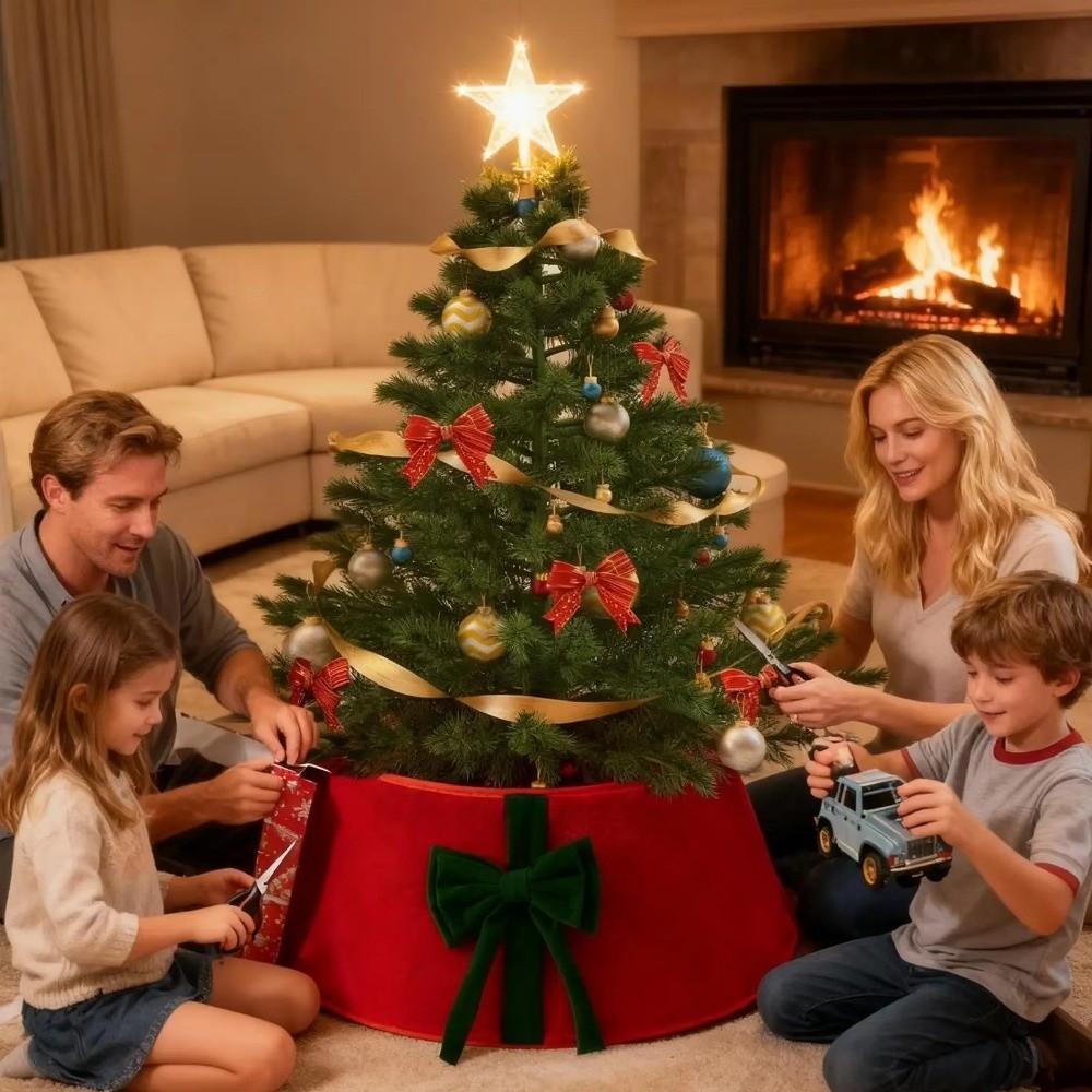 Plush Christmas Tree Base Cover Decorative Xmas Tree Surround Collar Festival Decor