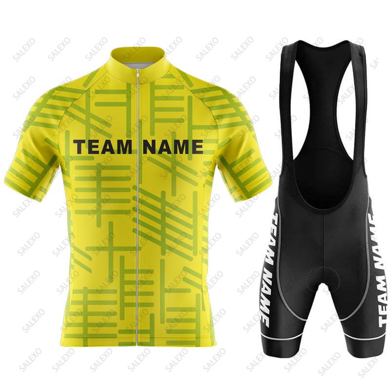 Abbigliamento da Ciclismo Personalizzato con Nome Squadra Uomo Set da Ciclismo Abbigliamento per Bici Traspirante Anti-UV Abbigliamento da Bicicletta Set Maglia da Ciclismo a Manica Corta