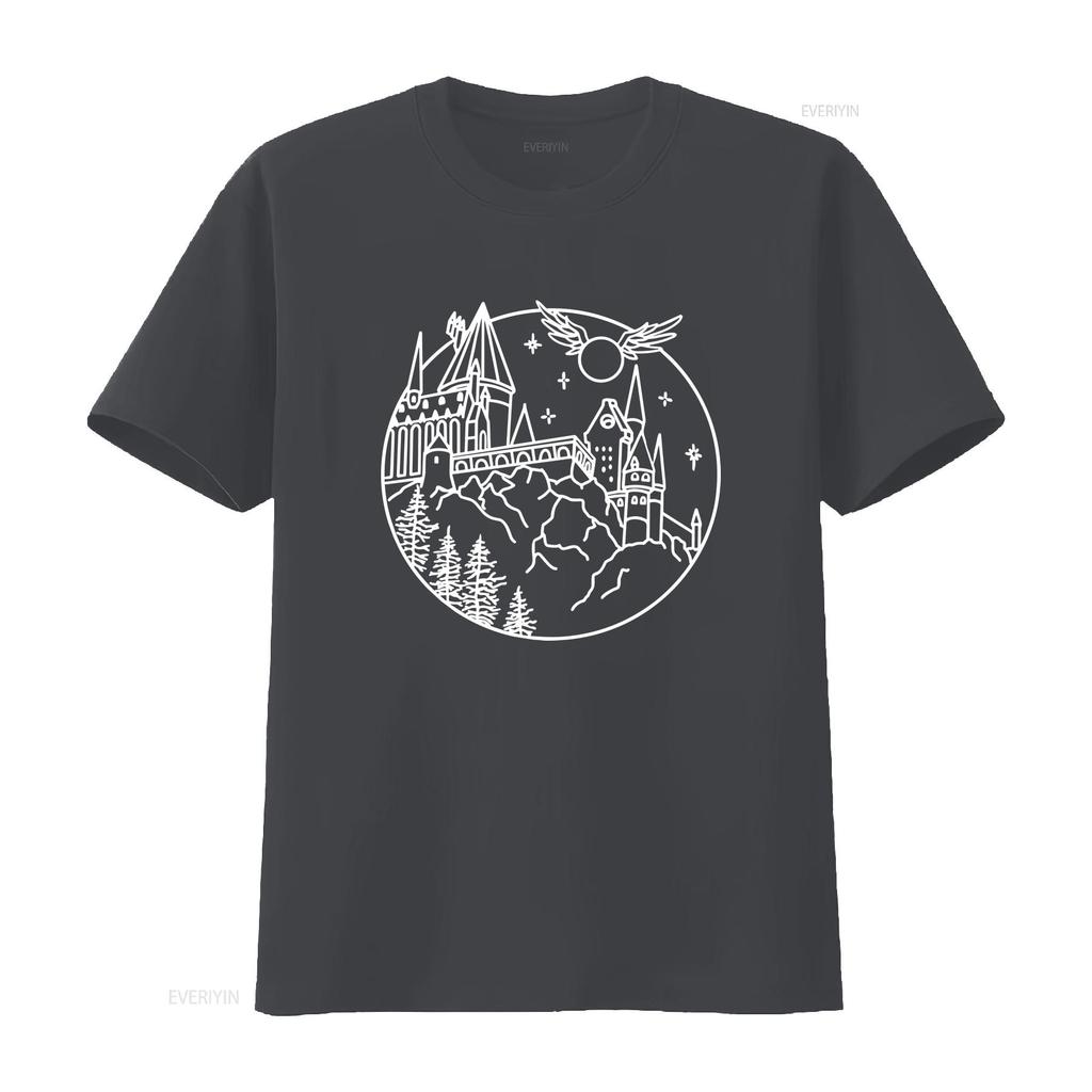 Castle T Shirt Vacation Wizard Magic Kingdom Mountain Family Nerd vintage Washed Soft fashion Comfortable Unisex homme graphic
