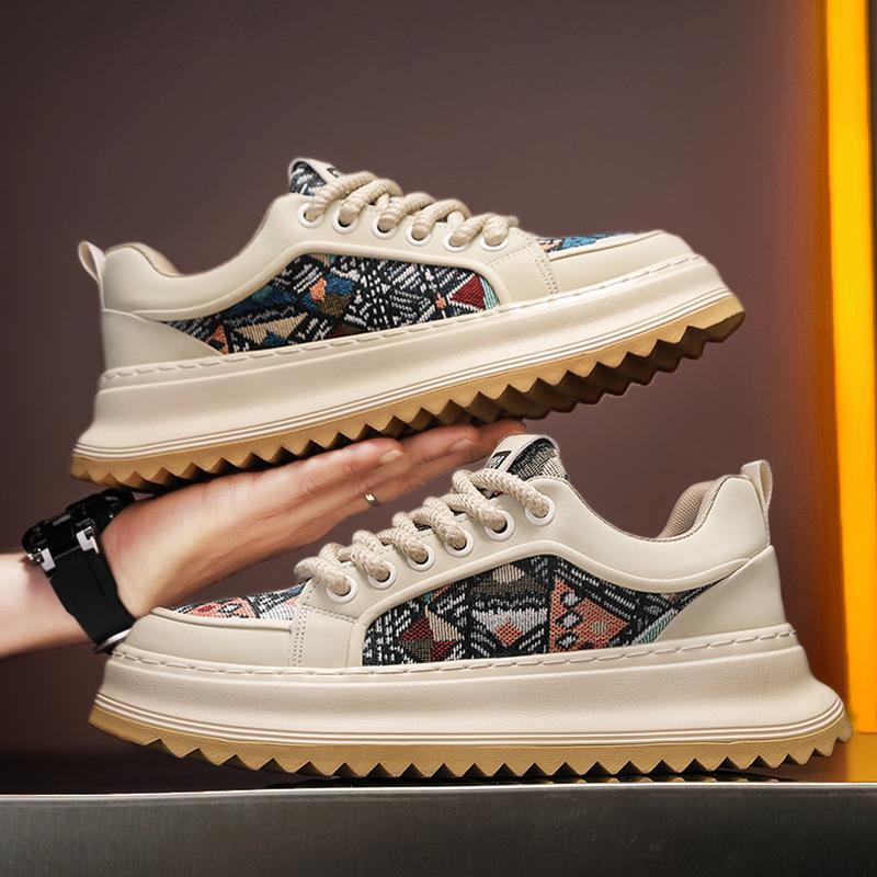 Fashion luxury Men's baseball shoes Platform Leather letter waterproof Male sneakers comfort non-slip Running shoes
