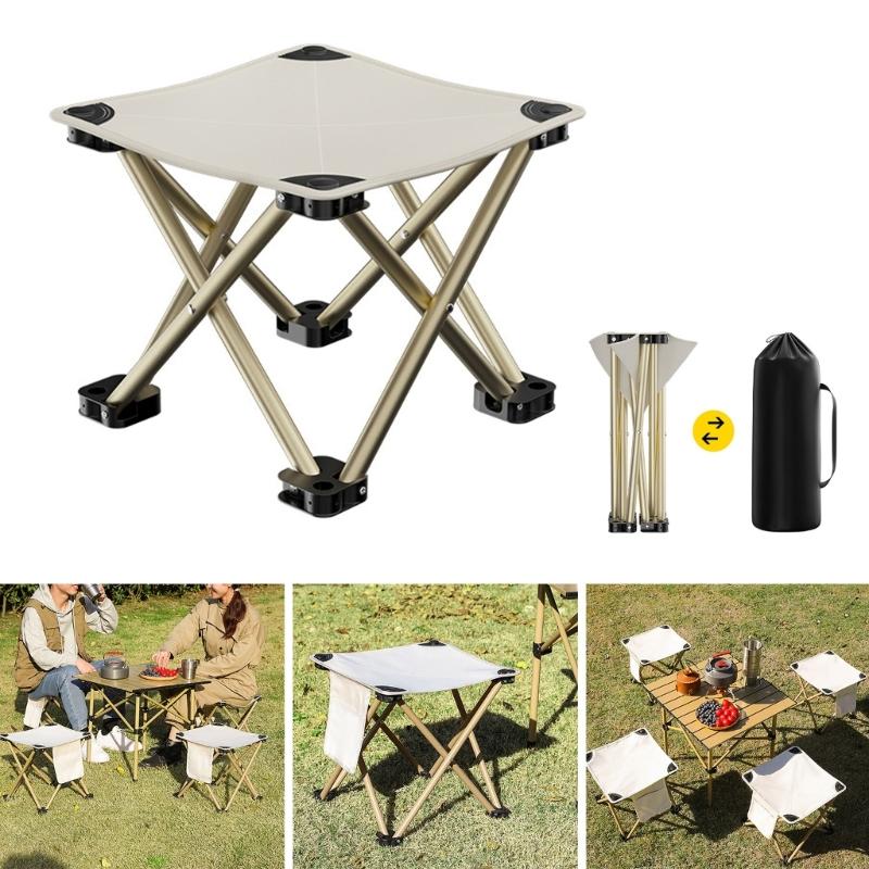 Camping Stool Chair Portable Folding Stool for Outdoor Gardening and Beach Hiking Fishing Foot Stool with Carry Bag