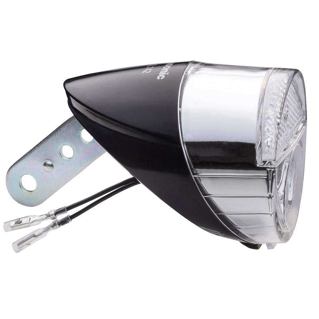 Dinamo a mozzo LED Panasonic Compatibile con dinamo a mozzo 1 filo 2 fili, Bicicletta, Nero, H62mm, NSKL142-B