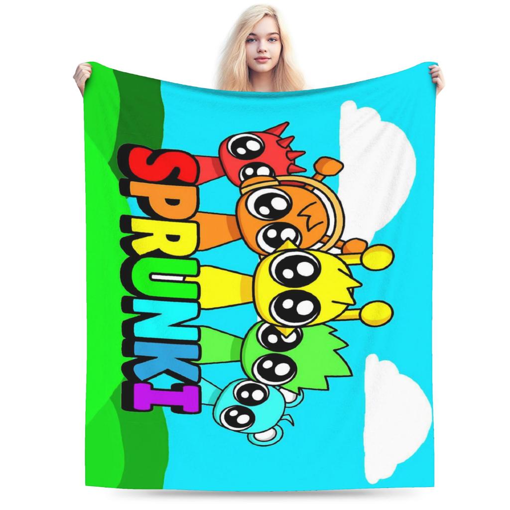 Cartoon Sprunki Music Game Blanket Fleece Soft Throw Blanket for Bedding Couch Bed Rug