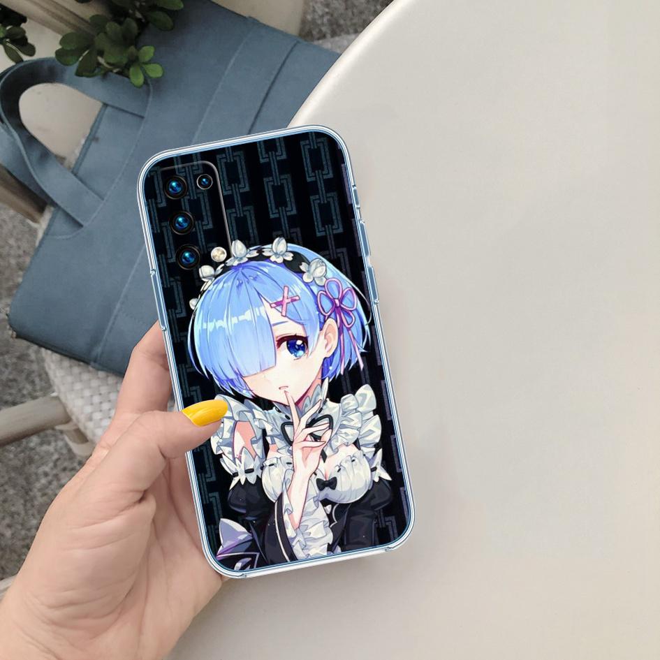 CJ48 Emilia Re Zero Ram Rem Soft Shell Transparent Phone Case for Motorola Moto G7 G8 G9 G84 G85 G73 G24 G15 Z2 Play Power Plus
