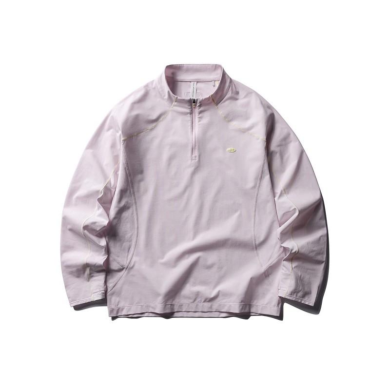Mens Womens Quick Dry Long Sleeve T-Shirt With Half Zip Collar Loose Fit UV Protection Hiking Sport Shirt