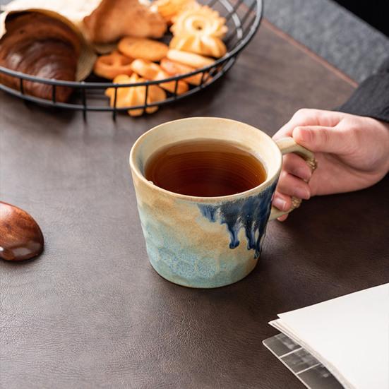 350ml Ceramic Mug Tea Coffee Cup Spiral Hemp Rope Vintage Office Mug Water Cup