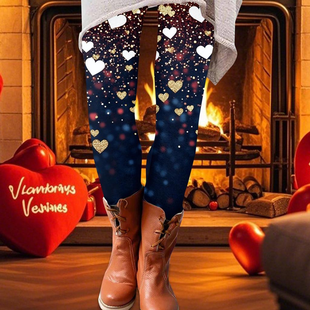 Damen-Druckhose, elastische Leggings aus weicher Baumwolle, lässiger Heimpyjama