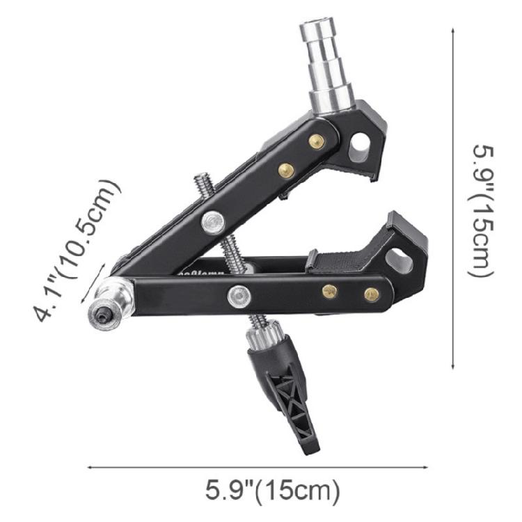 Adjustable Metal Clamp Holder for Cameras and Tripods Fill Light Accessories with 12kg High Load Bearing Capacity Black