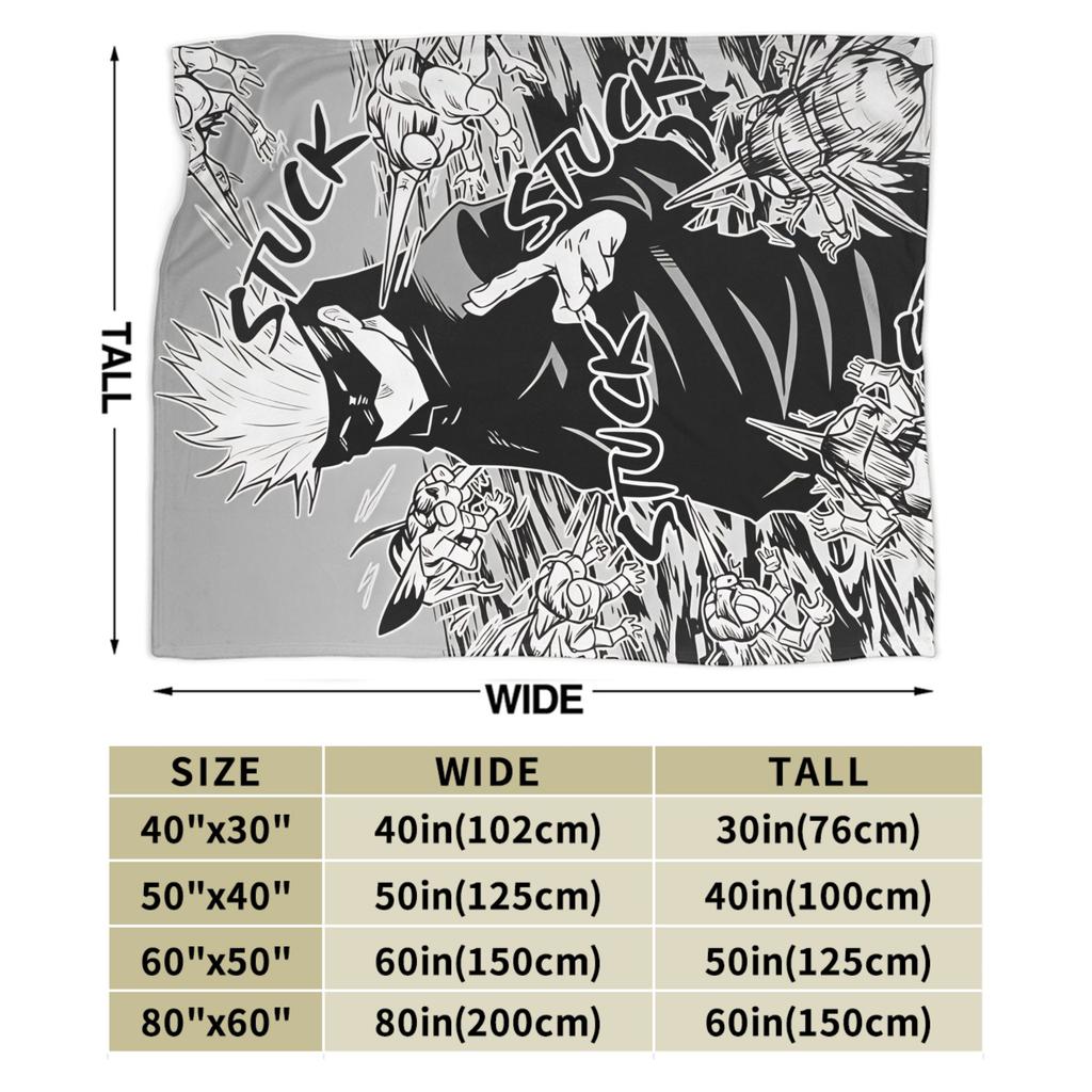 Anime Satoru Gojo Blanket  Airplane Travel Flannel Bedding Throws For Couch Chair Warm Custom Quality Bedspread Birthday Gift