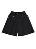 Sukkoleuseji Bermuda Shorts Resembling A Folded Page (Black)