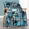 Dolphin78 Customize Text Blanket Throw Customizable Blanket Comfortable Versatile for Living Room Office Chair Sofa Nap Four Seasons Multipurpose