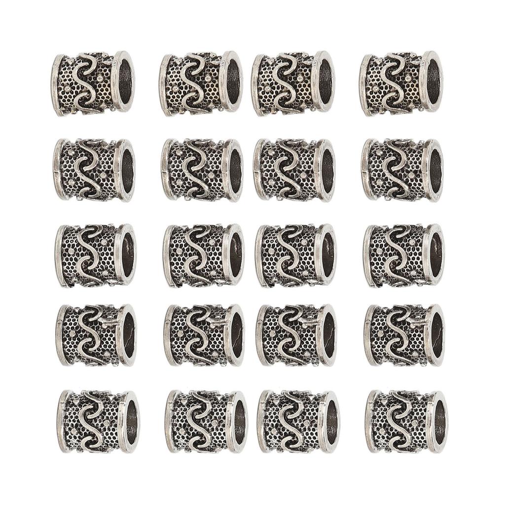 20 stk Legering Skjeggperle Retro DIY Hårrør Dreadlocks Perler for Hårfletting Armbånd Halskjede