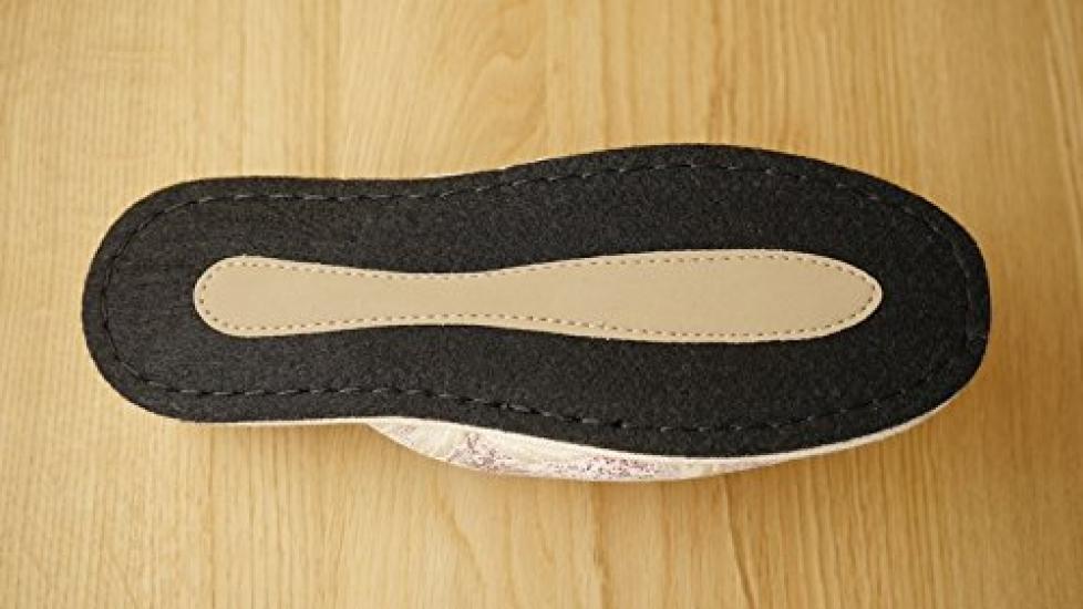 Guest Slippers with Floral Felt Dimensions Size Chausse' 4-Pair Soles, Year-Round Wear, 27cm, 8s31-3