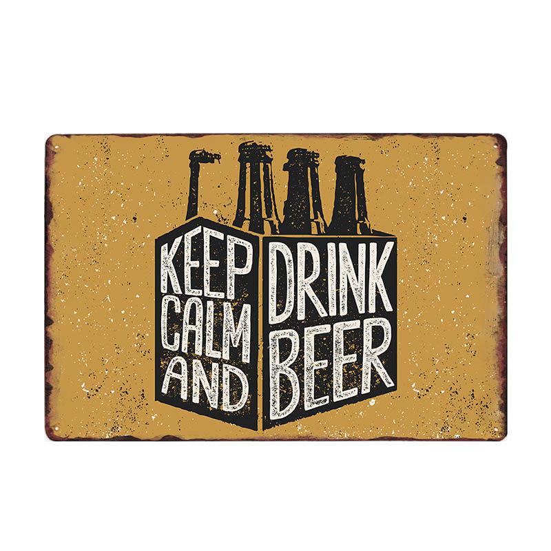 Beer Vintage Metal Tin Sign Chic Home Bar Cafe Poster Wall Decor Art Plaque Pub Tavern Retro Decorative Plates 20*30 CM