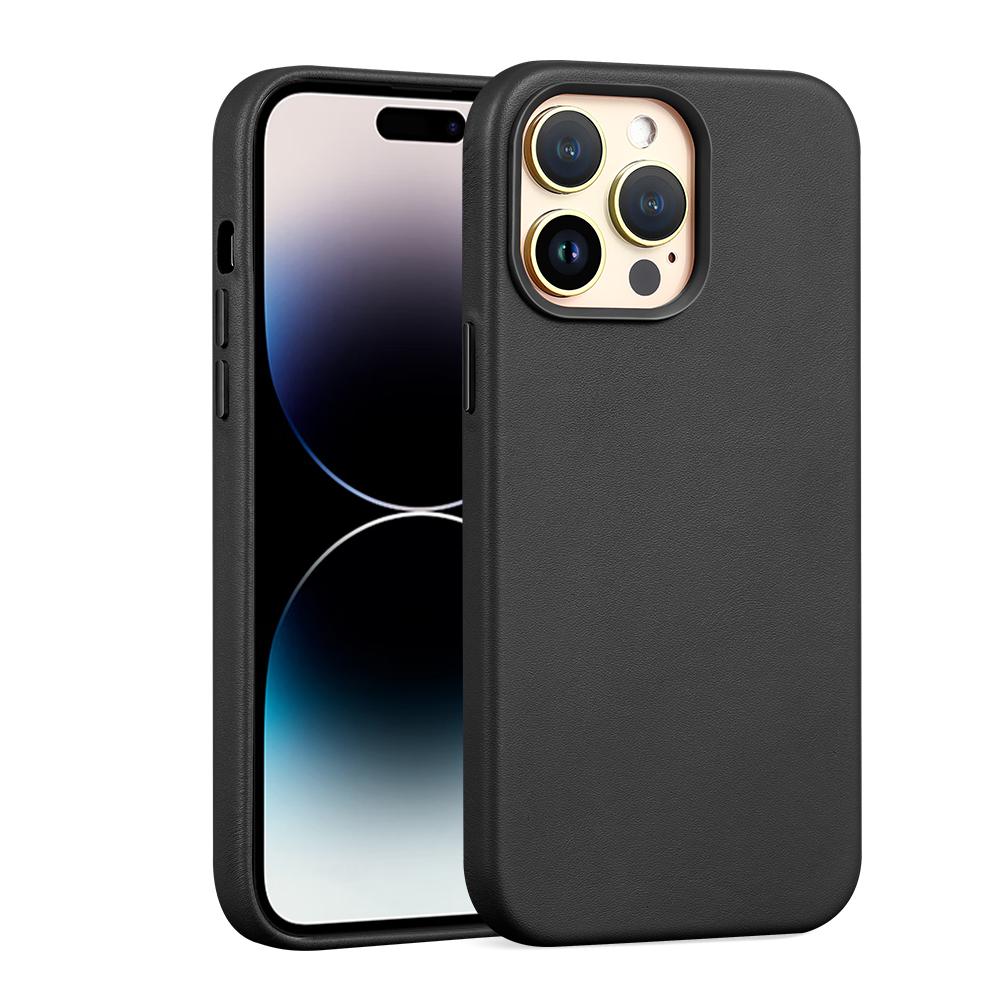 

Магнитный кожаный чехол для iPhone 15 14 13 Pro Max 13 mini Magsafe, чехол для iPhone 12 Pro Max, чехол для беспроводной зарядки, полная защита iphone 13mini чёрный