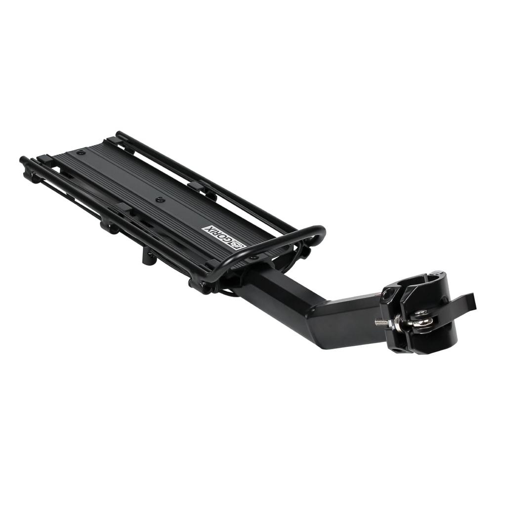 GORIX Bicycle Rear Carrier, Seatpost Mount, for Road Bikes, Cross Bikes, and Mountain Bikes, Black Frame, Aftermarket Bicycle Carrier (GX-671)