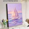 Rahmenloses Perlenmalerei DIY-Set Sonnenuntergang Segelboot auf See 3D Funkelndes Perlen Leinwand Entspannendes Kreatives Basteln für Kunstliebhaber