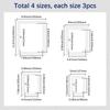 12Pcs Pre Cut Photo Matting Picture Mat Board Kit 5 x 7in/6 x 8in/8 x 10in/10 x 12in White Hollow Rectangle Paper Blank Display Album Pack