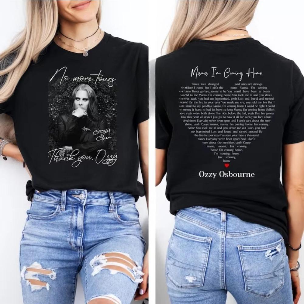 Ozzy Osbourne No More Tour Women Men Printed T Shirt Ozzy RIP Tribute Memorial Mama Ozzy Osbourne I m Coming Home T-Shirt S