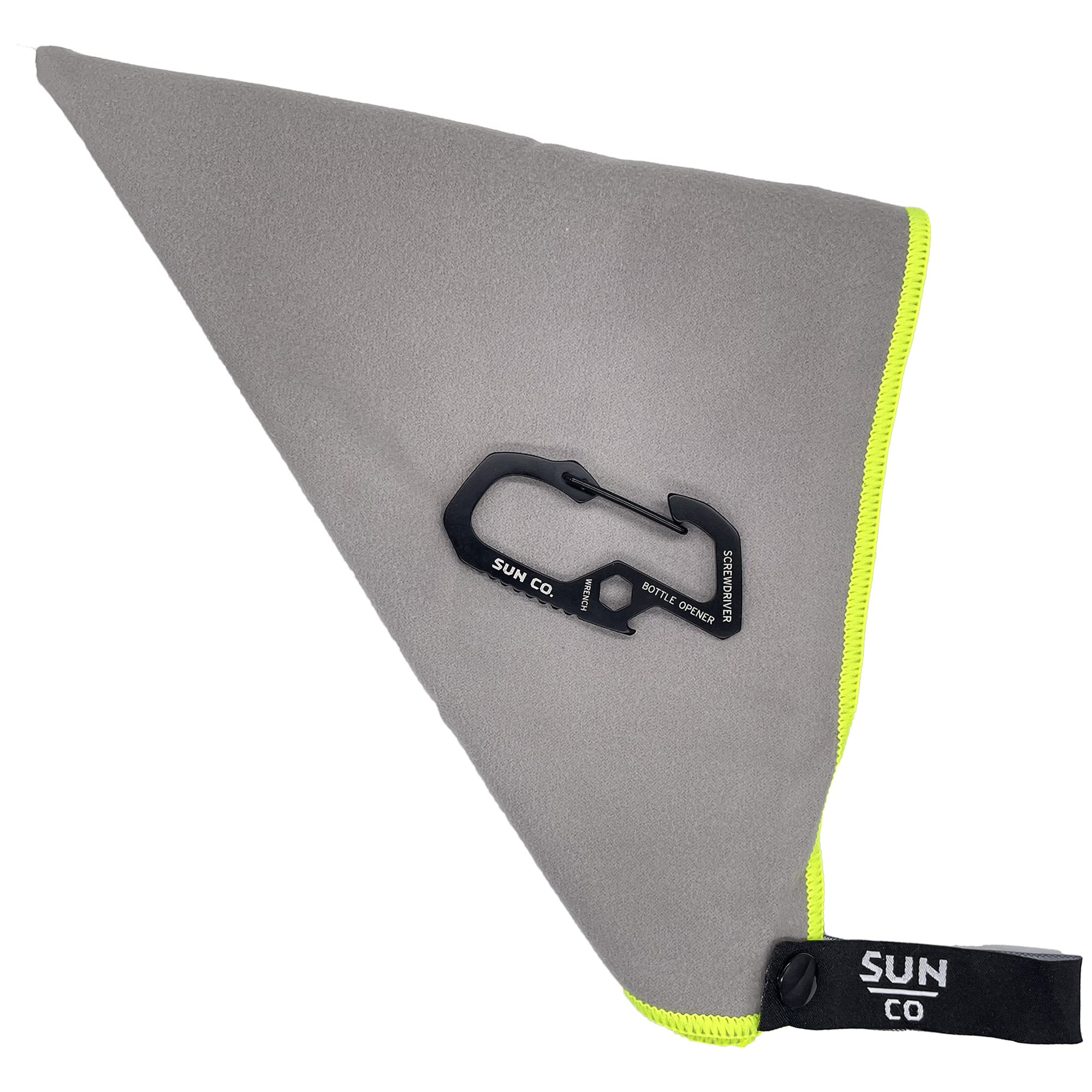 

Полотенце для кемпинга Sun Company Quick Clip Супервпитывающее полотенце из микрофибры с карабином Включает шестигранник и открывалку для бутылок Для или Бега - Мультиинструмент