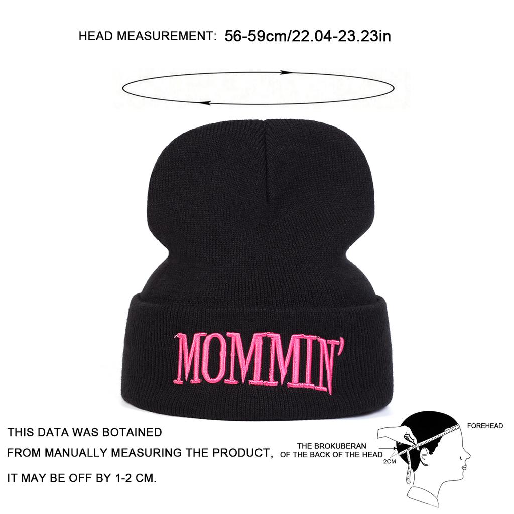Letter MOMMIN Embroidered Knitted Hat Men and Women Outdoor Windproof Cap Cotton Hip-Hop Hats Autumn and Winter Caps
