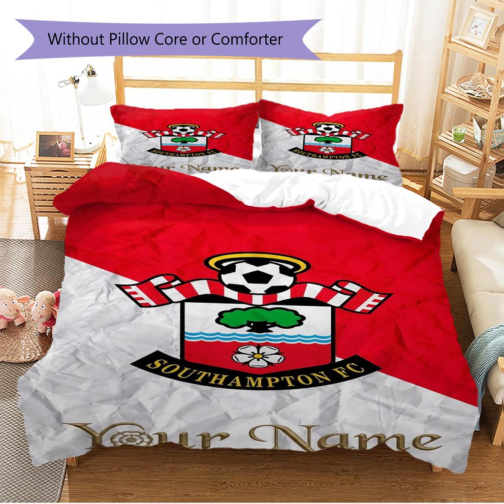Name Custom Southampton fc Logo Pattern Bedding Set Quilt Cover Pillowcase Home Decor Gift (1 * duvet cover + 2 * pillowcase, without core)