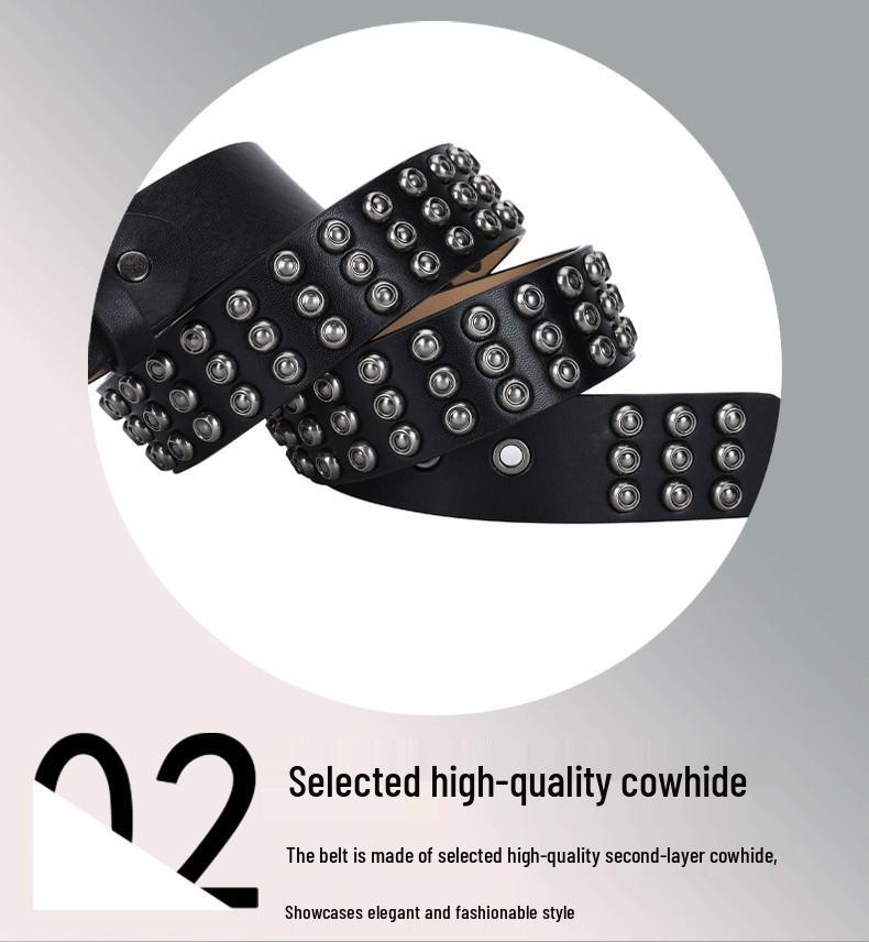 Genuine Leather Unisex Punk Style Hip Hop Belt